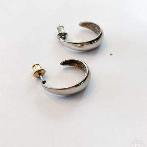 Sterling Silver 1/2 hoop earrings.